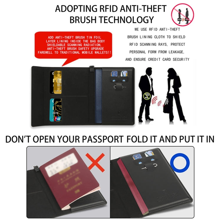 Multifunctional Travel Document Bag RFID Anti-Theft Passport Book