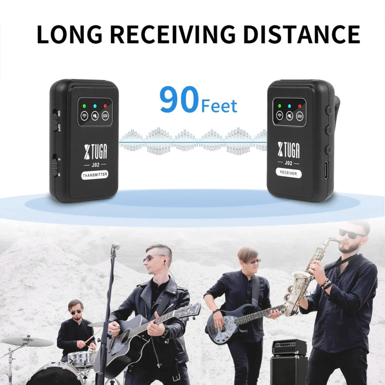 XTUGA J02 2.4G Stereo Wireless In-Ear Mini Monitor System with Transmitter & Receiver - Black