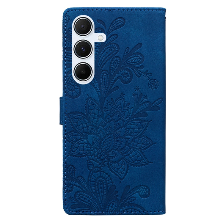 For Samsung Galaxy A26 5G Lace Floral Embossed Magnetic Buckle PU Phone Case With Wrist Strap