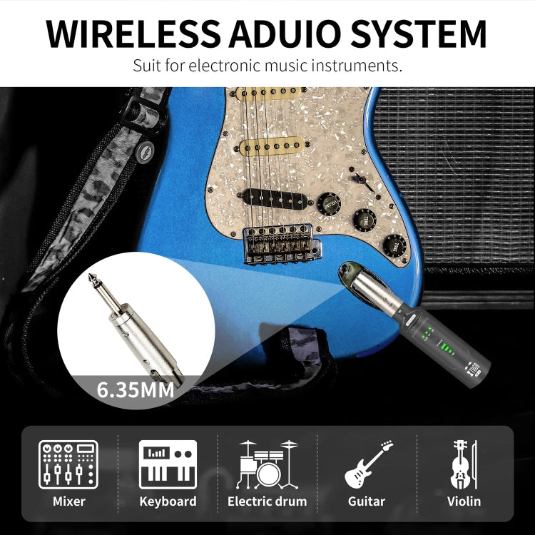 XTUGA SF-1 Wireless XLR Transmitter & Receiver UHF Wireless Adapter for Wired Mic / Guitar - Black