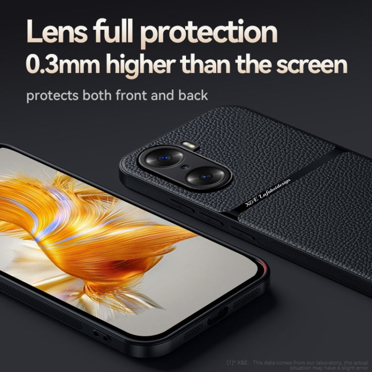 For Honor 60 Pro Litchi Leather Magnetic Full Coverage Shockproof Phone Case