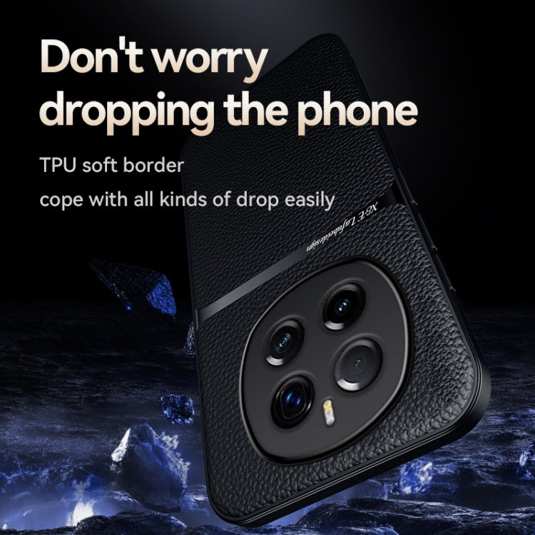 For Honor Magic7 Pro Litchi Leather Magnetic Full Coverage Shockproof Phone Case
