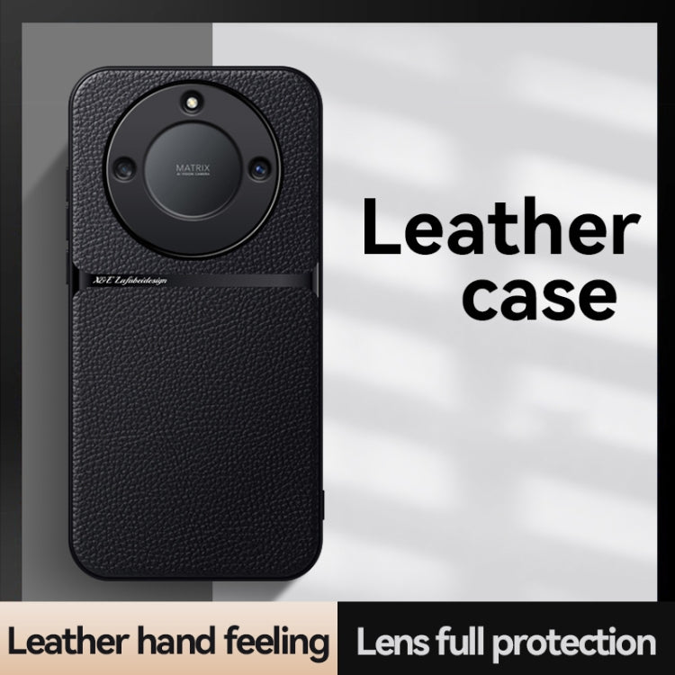 For Honor X40 Litchi Leather Magnetic Full Coverage Shockproof Phone Case