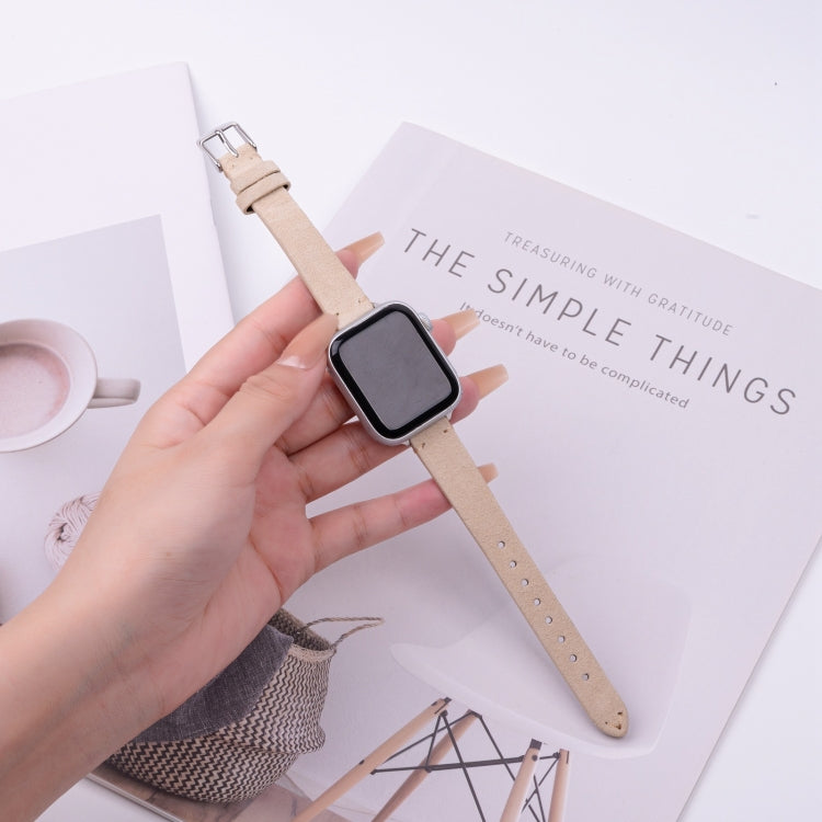 For Apple Watch 42mm / 41mm / 40mm / 38mm Matte Genuine Leather Watch Band