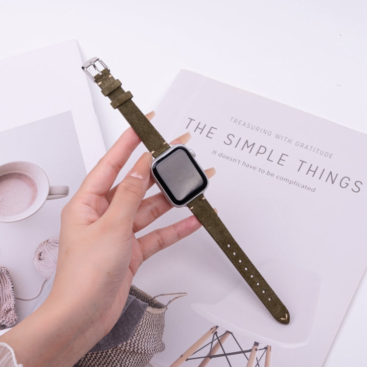For Apple Watch 42mm / 41mm / 40mm / 38mm Matte Genuine Leather Watch Band