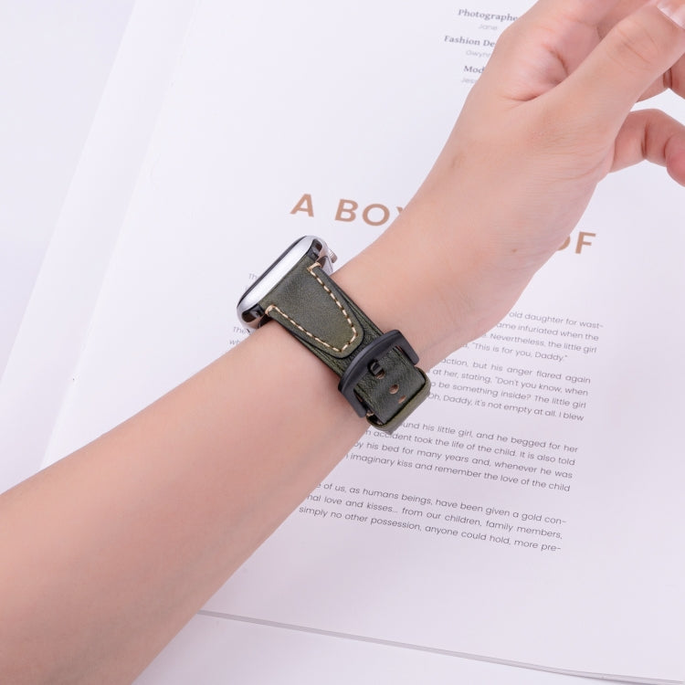 For Apple Watch 42mm / 41mm / 40mm / 38mm U-shape Genuine Leather Watch Band