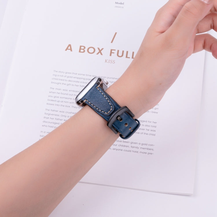 For Apple Watch 42mm / 41mm / 40mm / 38mm U-shape Genuine Leather Watch Band
