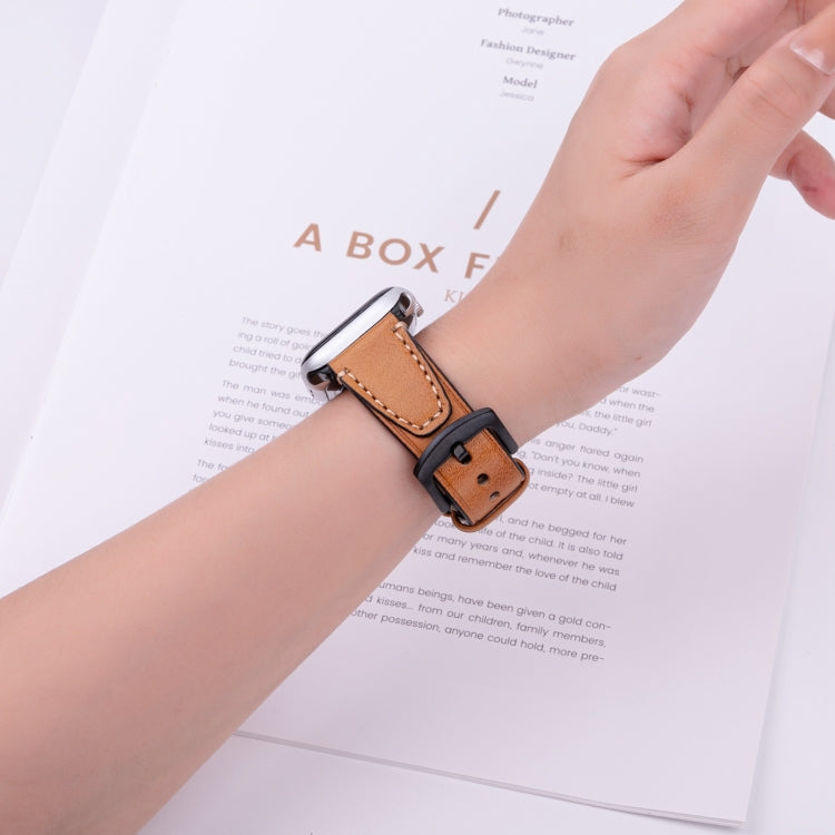 For Apple Watch 42mm / 41mm / 40mm / 38mm U-shape Genuine Leather Watch Band