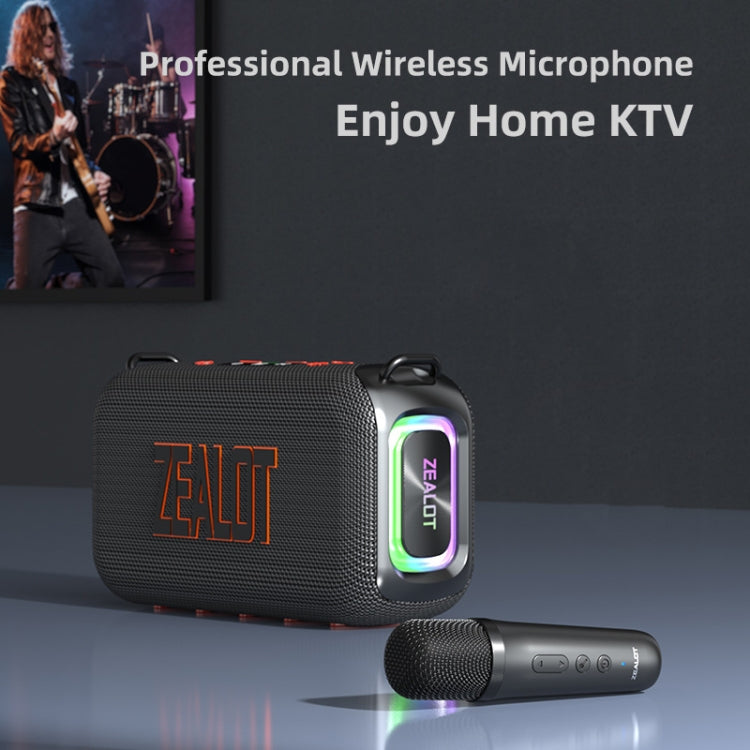 Zealot S85M 50W Outdoor Portable Bluetooth Speaker with Microphone - Black