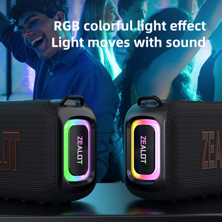 Zealot S85M 50W Outdoor Portable Bluetooth Speaker with Microphone - Black