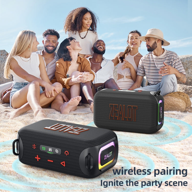 Zealot S85M 50W Outdoor Portable Bluetooth Speaker with Microphone - Black