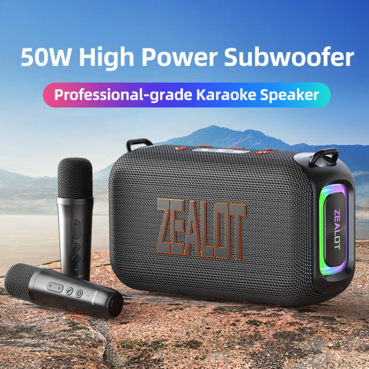 Zealot S85M 50W Outdoor Portable Bluetooth Speaker with Dual Microphones - Black