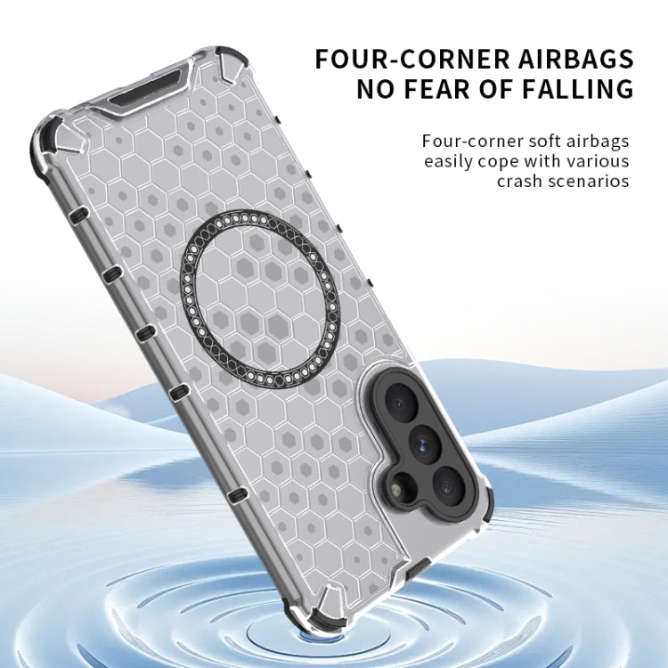 For Samsung Galaxy A36 5G Honeycomb Magnetic Ring Shockproof Phone Case