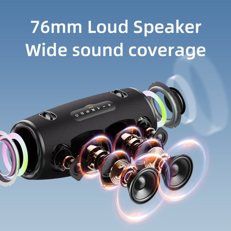 Zealot S87M 80W Portable Outdoor RGB Bluetooth Speaker with Microphone - Black