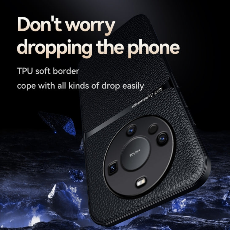 For Huawei Mate 60 Pro Litchi Leather Magnetic Full Coverage Shockproof Phone Case