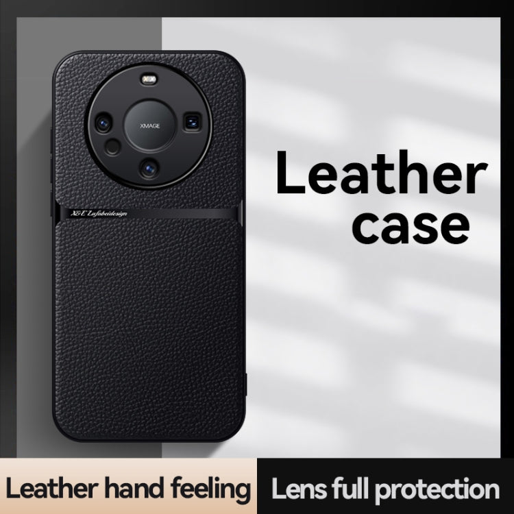 For Huawei Mate 60 Pro Litchi Leather Magnetic Full Coverage Shockproof Phone Case
