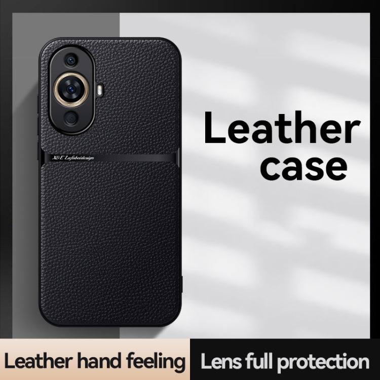 For Huawei nova 11 / nova 12s Litchi Leather Magnetic Full Coverage Shockproof Phone Case
