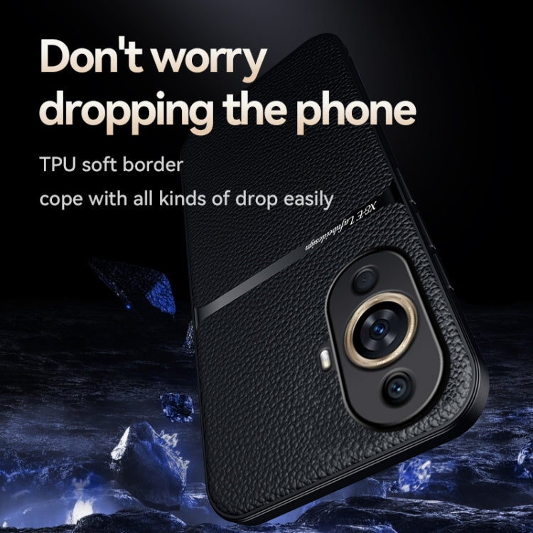 For Huawei nova 11 Pro Litchi Leather Magnetic Full Coverage Shockproof Phone Case