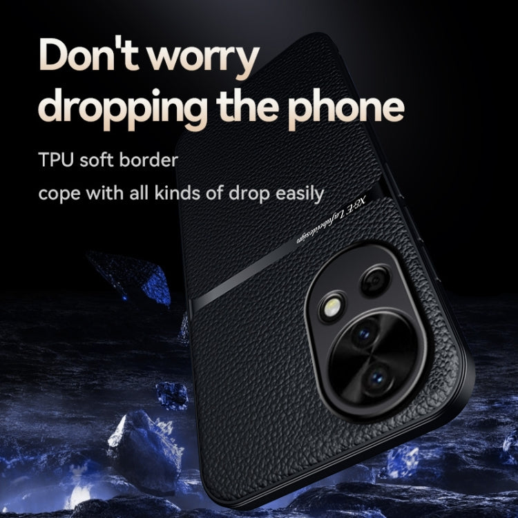 For Huawei nova 12 Pro Litchi Leather Magnetic Full Coverage Shockproof Phone Case