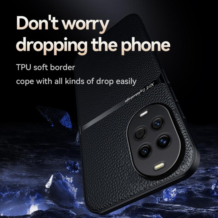 For Huawei nova 14 Litchi Leather Magnetic Full Coverage Shockproof Phone Case
