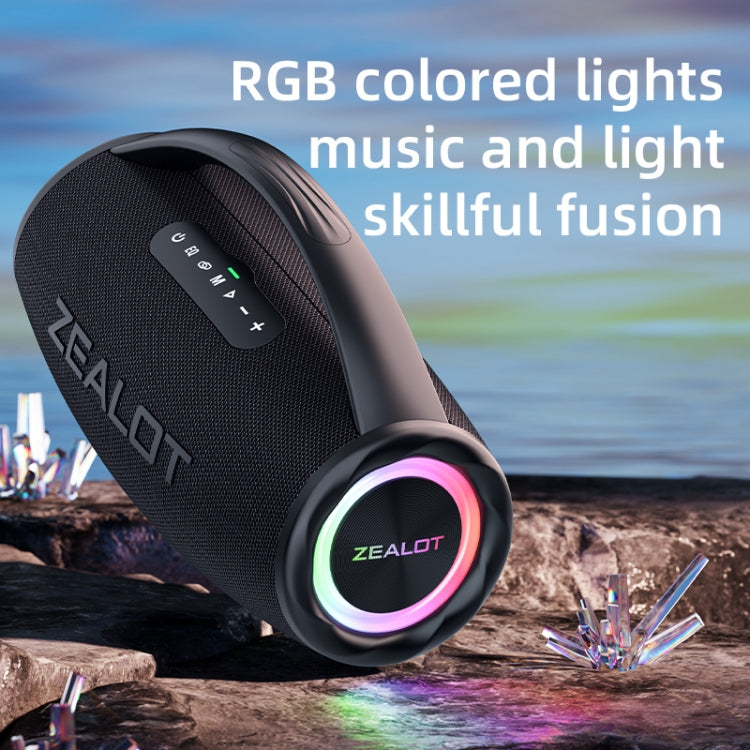 Zealot S97M 80W Outdoor Portable RGB Bluetooth Speaker with Microphone - Black