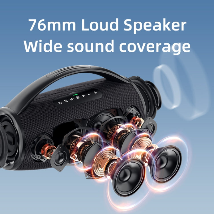 Zealot S97M 80W Outdoor Portable RGB Bluetooth Speaker with Dual Microphones - Black