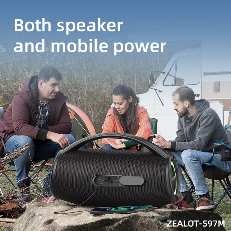 Zealot S97M 80W Outdoor Portable RGB Bluetooth Speaker with Dual Microphones - Black