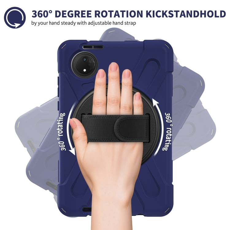 For Xiaomi Redmi Pad SE 8.7 Rotatable Holder Silicone Hybrid PC Tablet Case with Shoulder Strap