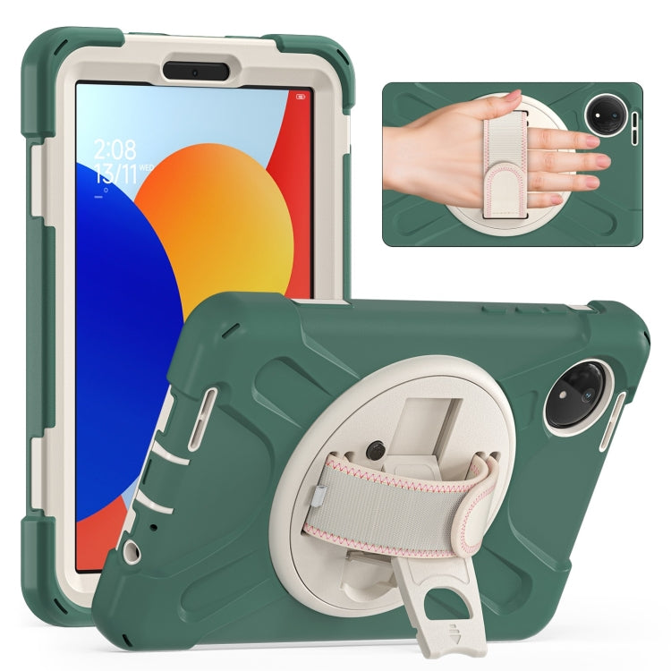 For Xiaomi Redmi Pad SE 8.7 Rotatable Holder Silicone Hybrid PC Tablet Case with Shoulder Strap