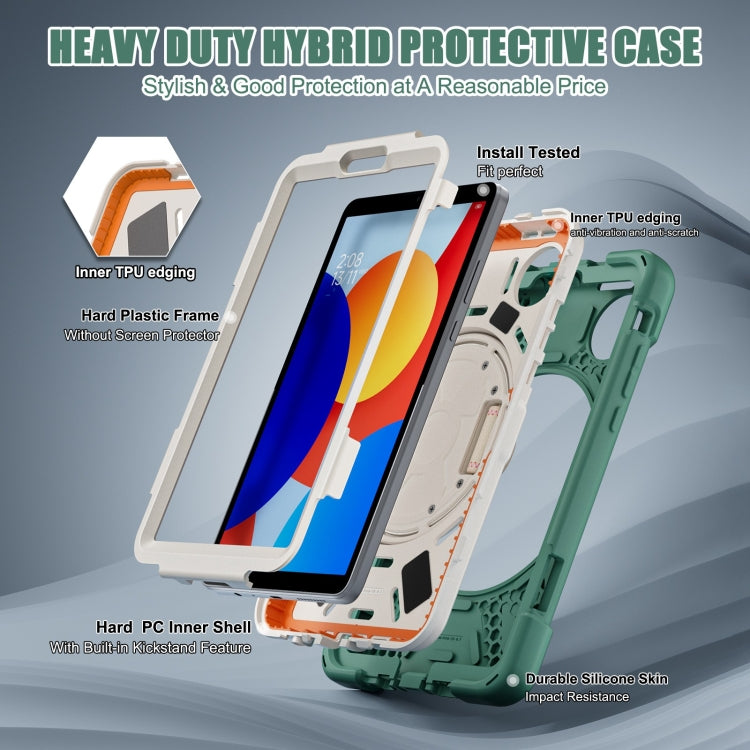 For Xiaomi Redmi Pad SE 8.7 Rotatable Holder Silicone Hybrid PC Tablet Case with Shoulder Strap