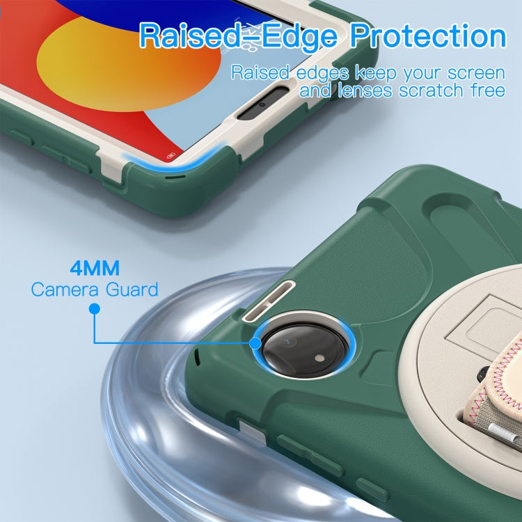 For Xiaomi Redmi Pad SE 8.7 Rotatable Holder Silicone Hybrid PC Tablet Case with Shoulder Strap