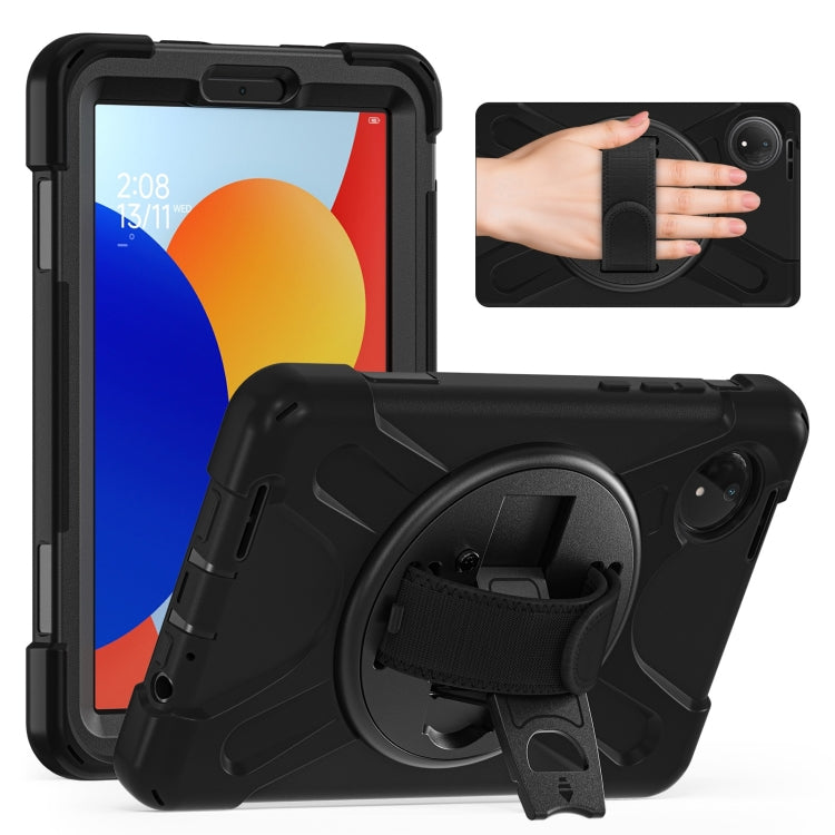 For Xiaomi Redmi Pad SE 8.7 Rotatable Holder Silicone Hybrid PC Tablet Case with Shoulder Strap