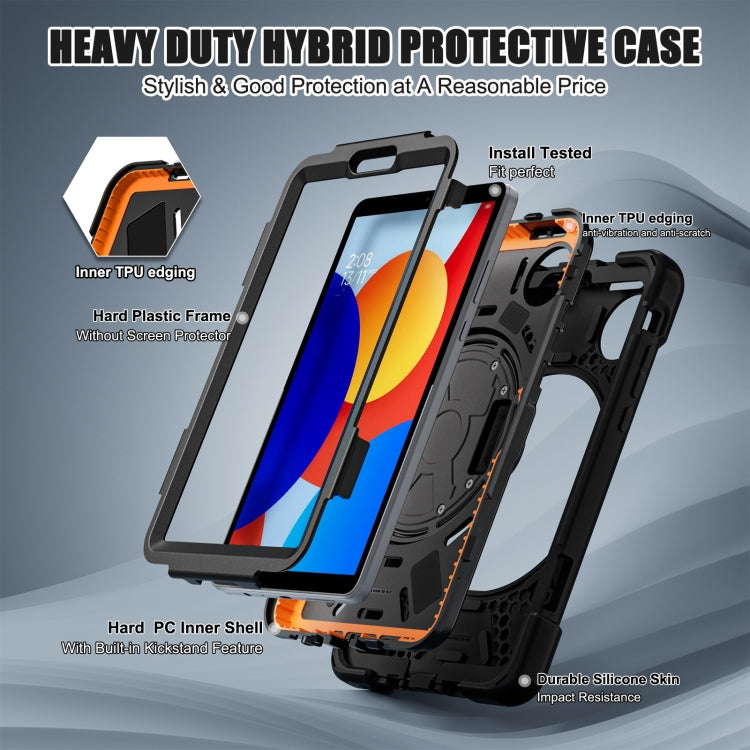 For Xiaomi Redmi Pad SE 8.7 Rotatable Holder Silicone Hybrid PC Tablet Case with Shoulder Strap