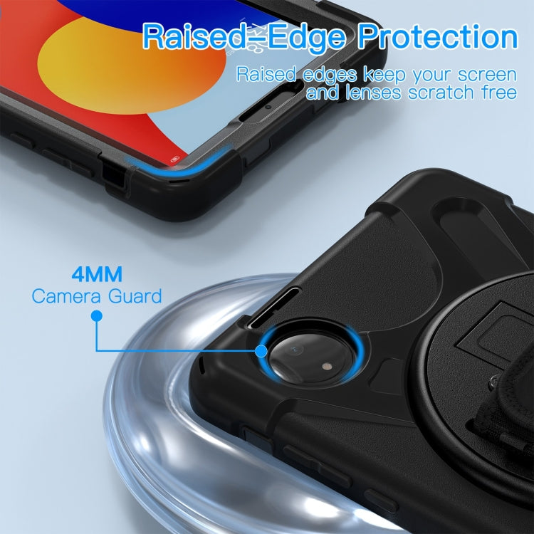 For Xiaomi Redmi Pad SE 8.7 Rotatable Holder Silicone Hybrid PC Tablet Case with Shoulder Strap