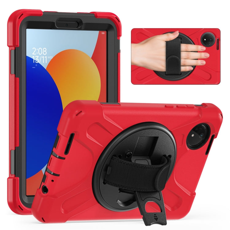 For Xiaomi Redmi Pad SE 8.7 Rotatable Holder Silicone Hybrid PC Tablet Case with Shoulder Strap