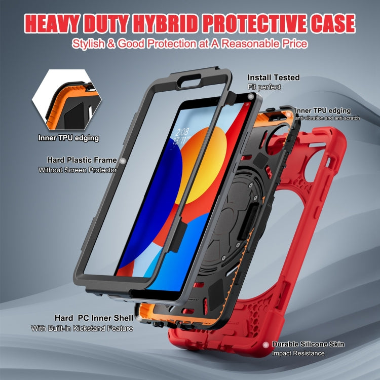 For Xiaomi Redmi Pad SE 8.7 Rotatable Holder Silicone Hybrid PC Tablet Case with Shoulder Strap