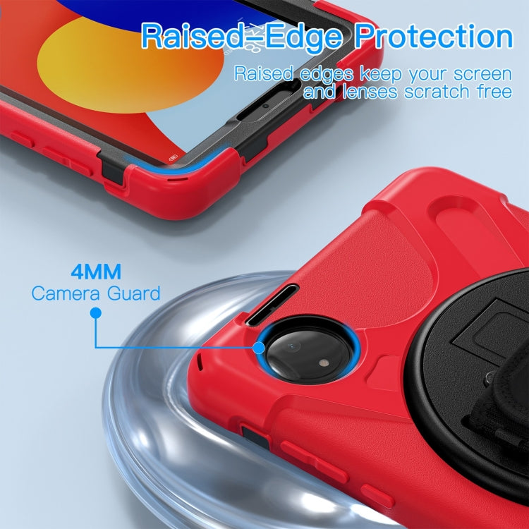 For Xiaomi Redmi Pad SE 8.7 Rotatable Holder Silicone Hybrid PC Tablet Case with Shoulder Strap