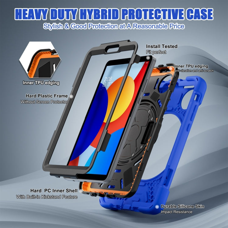 For Xiaomi Redmi Pad SE 8.7 Rotatable Holder Silicone Hybrid PC Tablet Case with Shoulder Strap