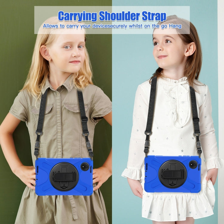 For Xiaomi Redmi Pad SE 8.7 Rotatable Holder Silicone Hybrid PC Tablet Case with Shoulder Strap