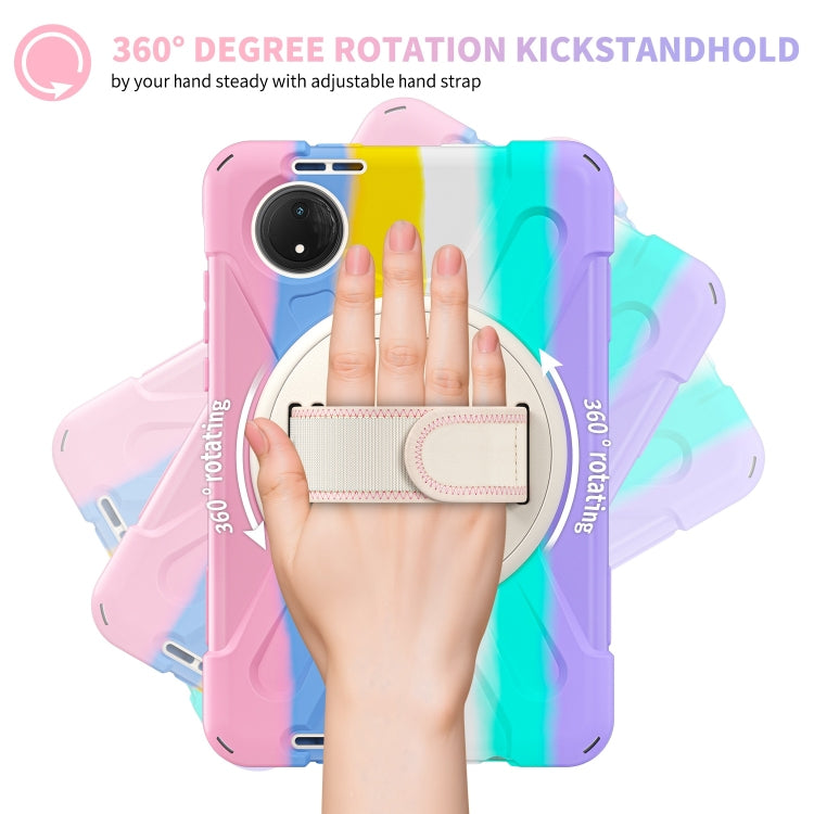 For Xiaomi Redmi Pad SE 8.7 Rotatable Holder Silicone Hybrid PC Tablet Case with Shoulder Strap