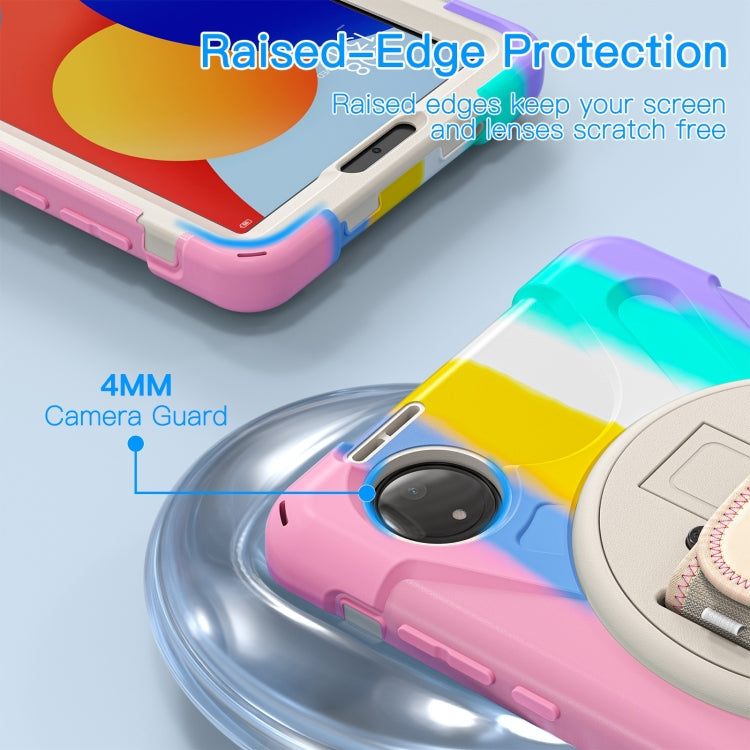 For Xiaomi Redmi Pad SE 8.7 Rotatable Holder Silicone Hybrid PC Tablet Case with Shoulder Strap