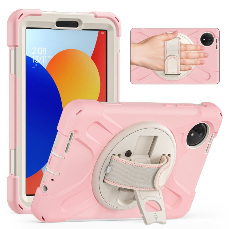 For Xiaomi Redmi Pad SE 8.7 Rotatable Holder Silicone Hybrid PC Tablet Case with Shoulder Strap