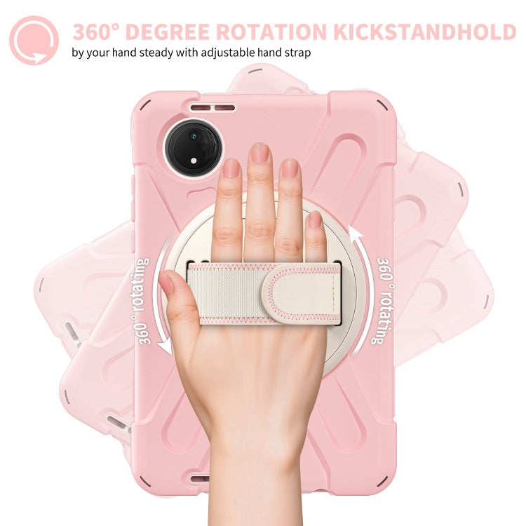 For Xiaomi Redmi Pad SE 8.7 Rotatable Holder Silicone Hybrid PC Tablet Case with Shoulder Strap