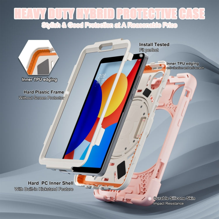 For Xiaomi Redmi Pad SE 8.7 Rotatable Holder Silicone Hybrid PC Tablet Case with Shoulder Strap