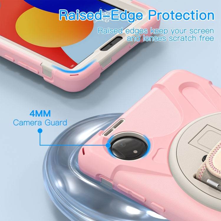 For Xiaomi Redmi Pad SE 8.7 Rotatable Holder Silicone Hybrid PC Tablet Case with Shoulder Strap