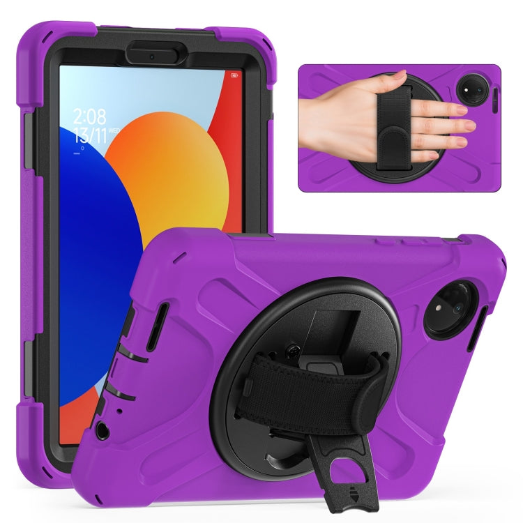 For Xiaomi Redmi Pad SE 8.7 Rotatable Holder Silicone Hybrid PC Tablet Case with Shoulder Strap
