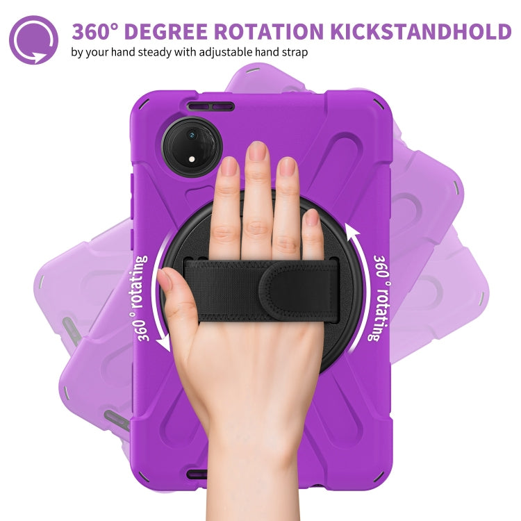 For Xiaomi Redmi Pad SE 8.7 Rotatable Holder Silicone Hybrid PC Tablet Case with Shoulder Strap