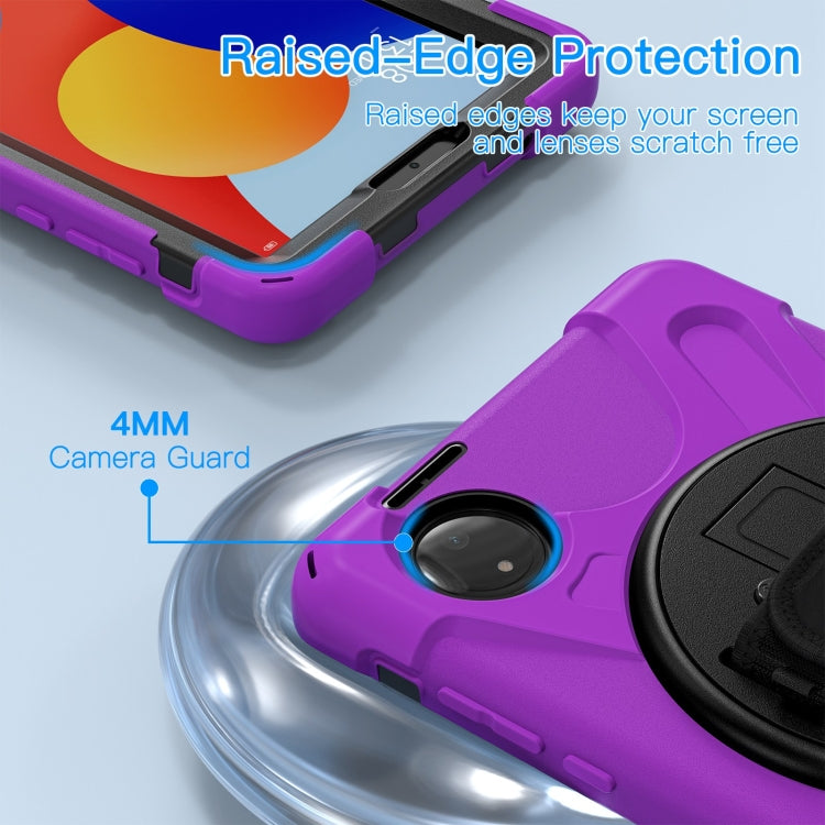 For Xiaomi Redmi Pad SE 8.7 Rotatable Holder Silicone Hybrid PC Tablet Case with Shoulder Strap