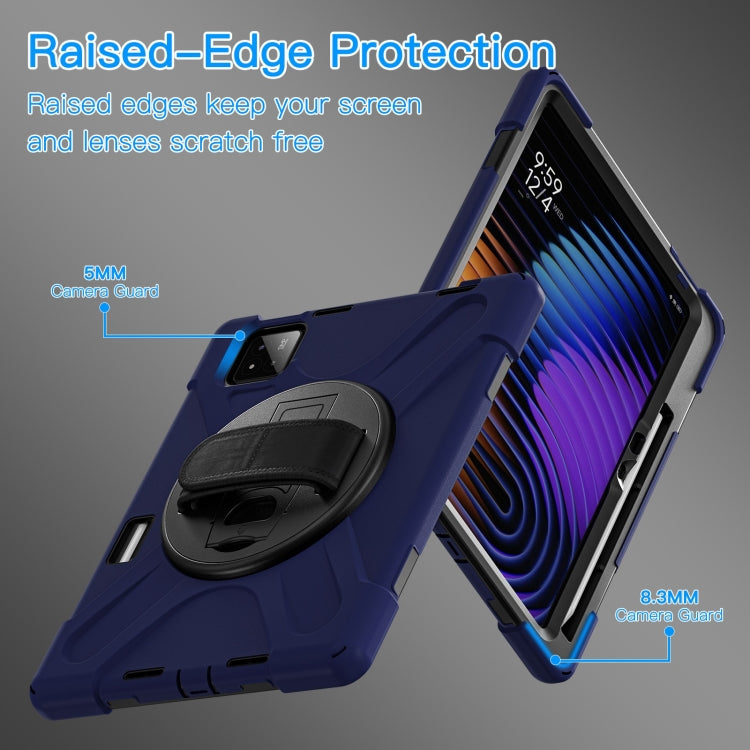 For Xiaomi Pad 7 / 7 Pro Rotatable Holder Silicone Hybrid PC Tablet Case with Shoulder Strap