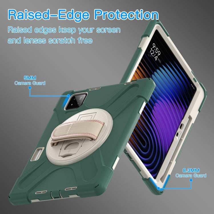 For Xiaomi Pad 7 / 7 Pro Rotatable Holder Silicone Hybrid PC Tablet Case with Shoulder Strap